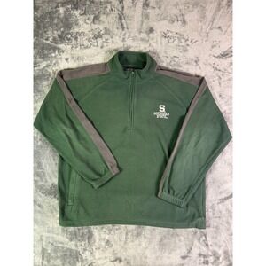 Michigan State Spartans Fleece 1/4 Zip Pullover XL Green‎ Gray Gear for Sports